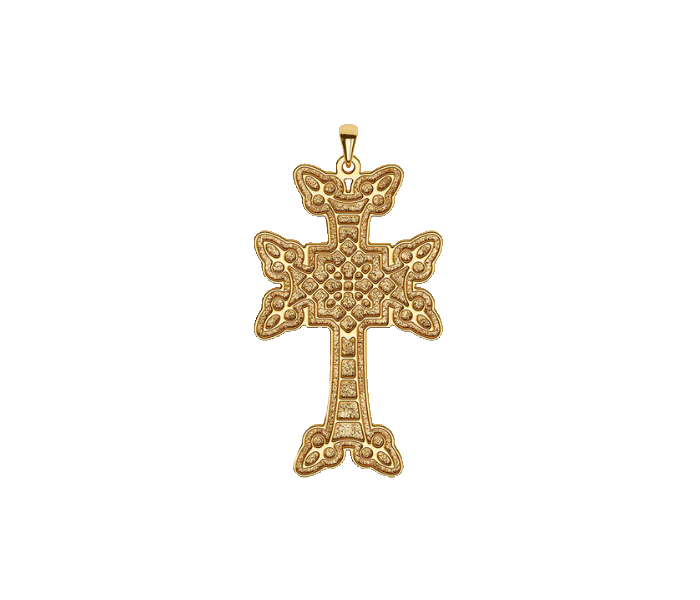 Adara's™ Men's Armenian Cross Chain, 14k Yellow Gold